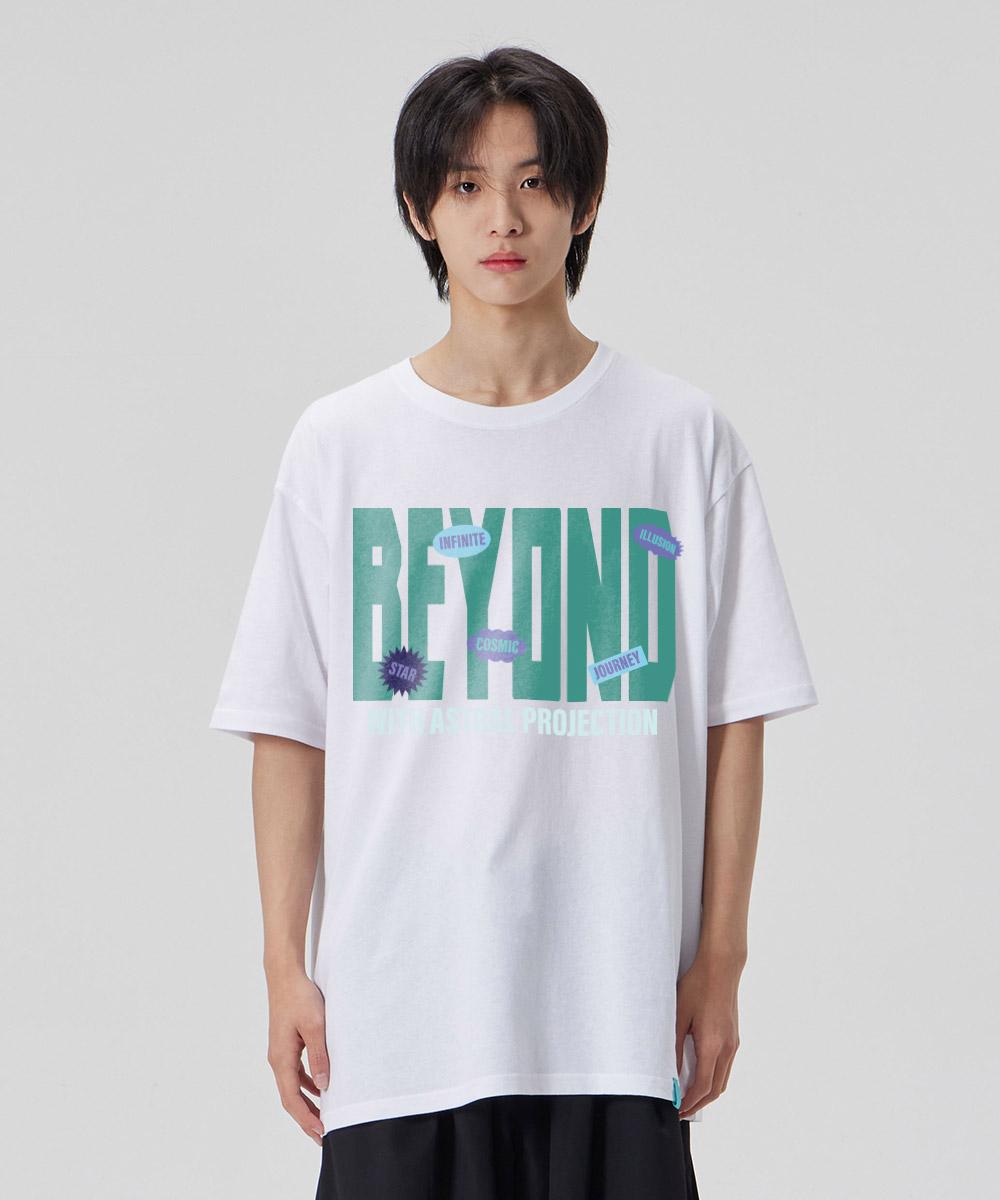 Astral Projection [Beyond With Astral] Cotton Loose Fit Short Sleeve T-Shirt_White L