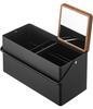 Yamazaki Makeup Box, Black, Approx. W31 x D15 (including handle) x H15.5cm, Tower Design, Portable with Handle, 5454