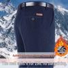 Herren Herbst/Winter Hochtaillierte Cord-Streifenhose mit Samtfutter - Gerade, Lockerer Schnitt für mittleres und älteres Alter
