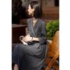 Demana Women's Shawl Collar Double-Breasted A-Line Dress