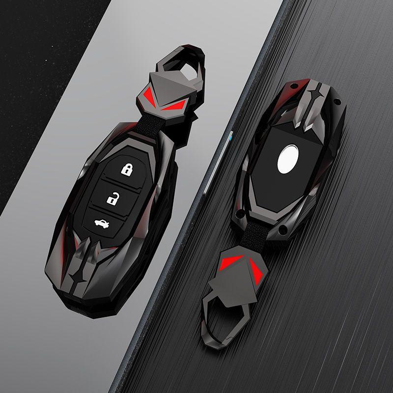 

Чехол-брелок для Hyundai ix35, Mistra, Elantra, Verna, Fiesta, Sonata, ix25, Santa Fe Metal/Fashion Black + Silicone [Red Eye Buckle]