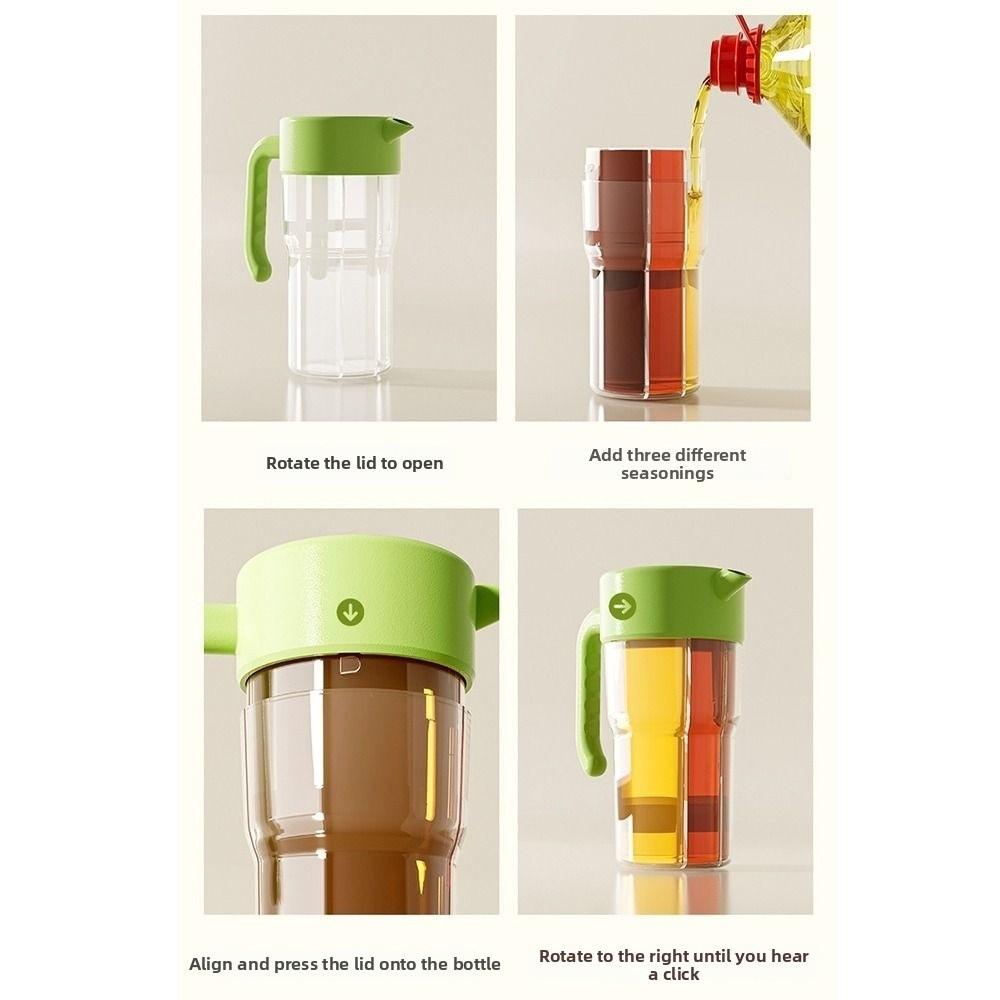 Independent Compartments Olive Oil Pourers Food Grade Cooking Oil Pot Reusable Soy Sauce Jug  Salad