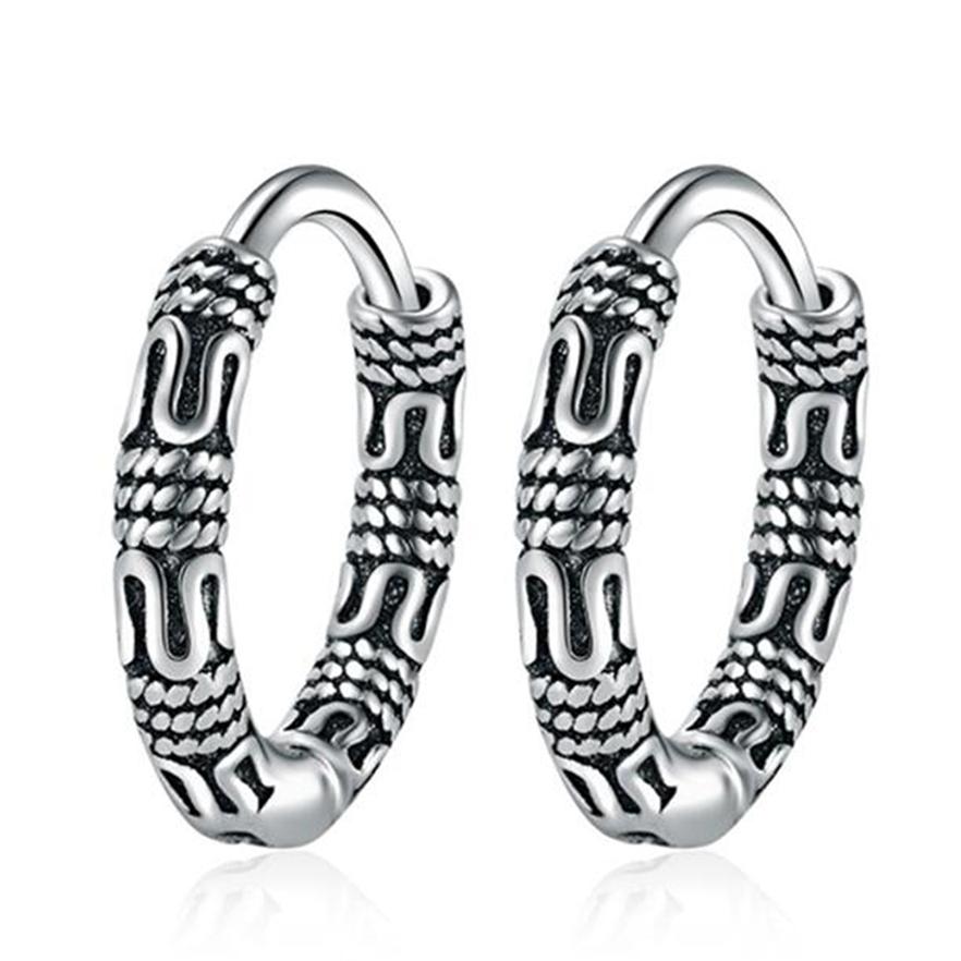 Boucles D'oreilles Rondes Rétro En Argent 925 Ou Acier Inox - Perles Noires Et Blanches - Style Français Simple Et Créatif - 7