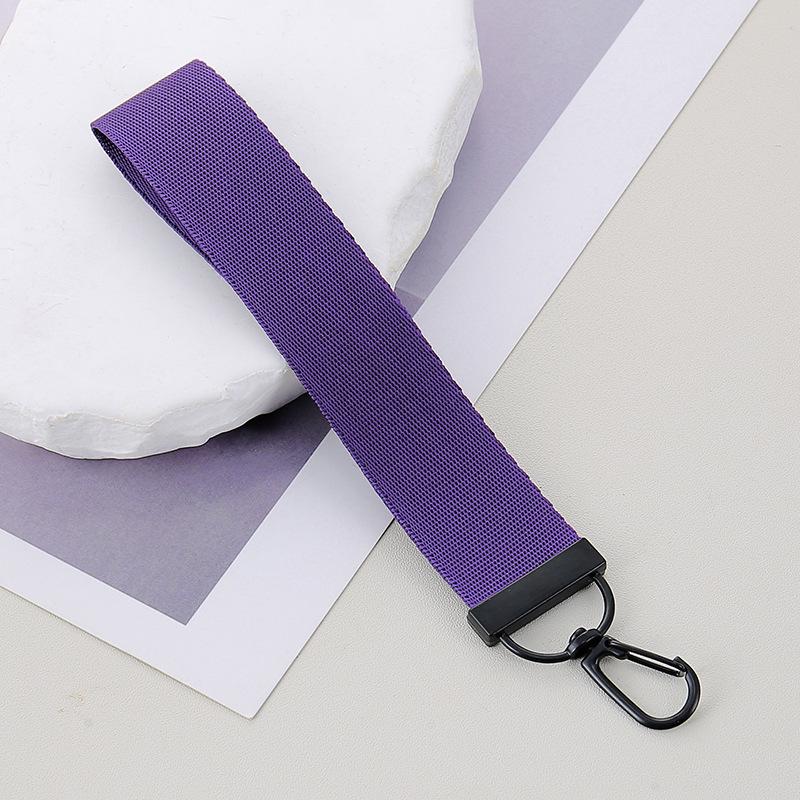 Personalized Solid Color Woven Ribbon Keychain with Tassel - Perfect for School Bags and Backpacks.