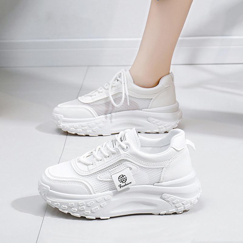 Leather Little White Shoes Women's Spring New Women's Platform Comfortable Simple Board Shoes Casual Versatile Color Matching Women's Shoes