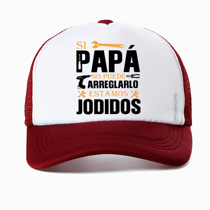 If Dad Cant Fix It Were Screwed Baseball Cap Retro Gift for Spanish Father Papa Unisex Motorcycle Casual Mesh Hat