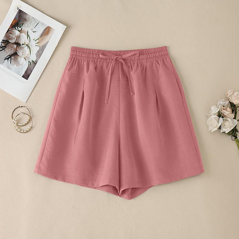 ZANZEA Women Casual Elastic Waist Solid Color Loose Summer Shorts