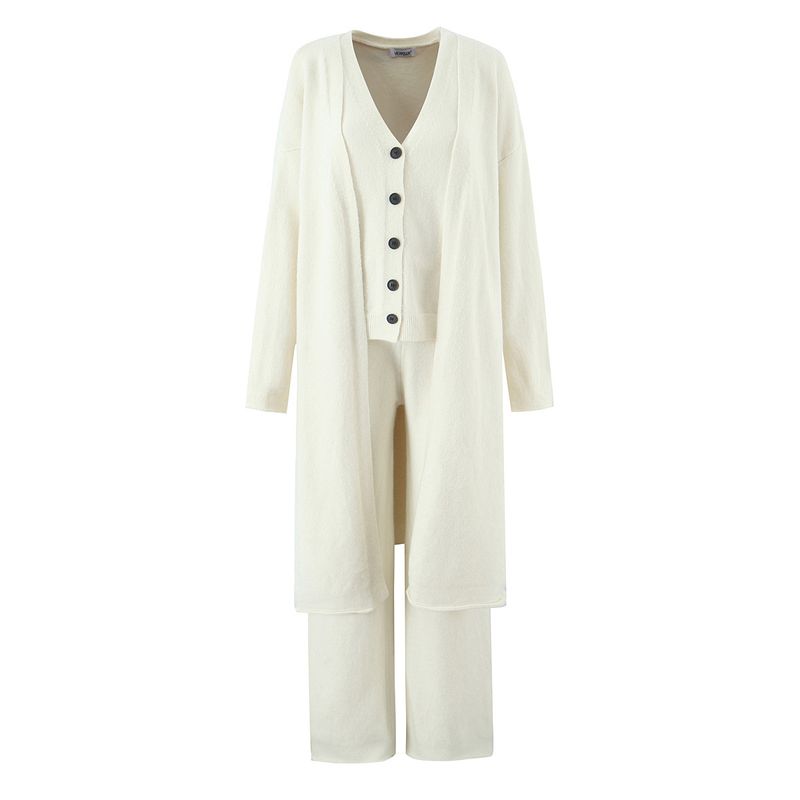 Za Autumn and Winter New Arrivals Women's Clothing Zr European and American Style Fashionable Versatile Vest Pants Cardigan Three-Piece Sweater Set
