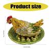 62KD Fengshui Hens Laying Eggs Metal Sculpture Chinese Wealth Prosperity Decorative Ornament for Home and Office Desk Decors