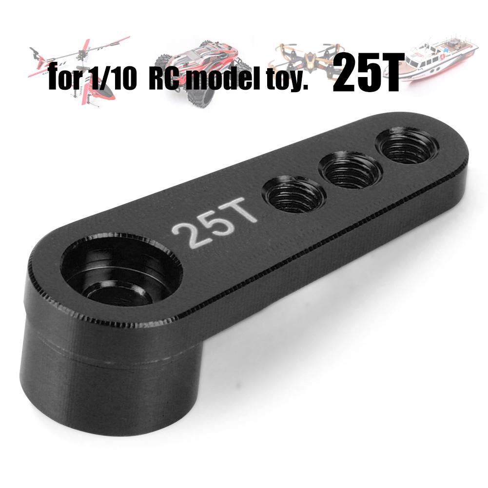 Aluminum Alloy RC Steering Servo Half Arm Horn 28.5mm 25T for HSP 110 Truck (Black)