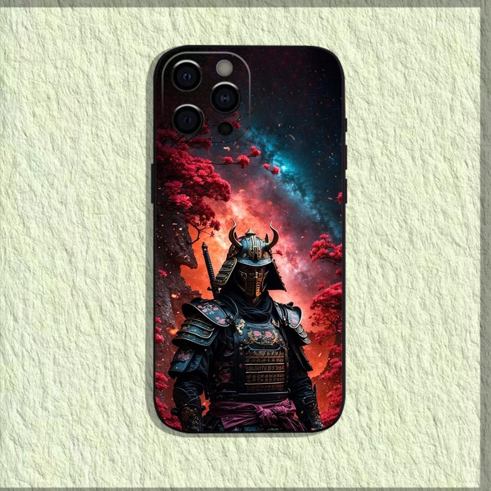 Japanese Bushido Samurai Phone Case For iPhone 16,15,14,13,12,11,Pro,X,XS,Max,XR,Plus,Mini Soft Black Cover