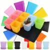 6/12/24 Pezzi Fioriera Quadrata Multicolore con Sottovaso Ufficio Interno Esterno Decorazione Fioriere Giardino Vivai Fioriera in Plastica XJM