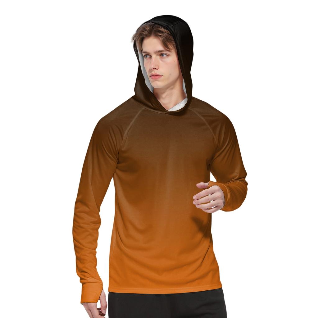 Menns Mote Trykket Langermet Skjorte SPF/UV Hettegenser