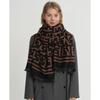 VICTORIA&VERA Large E-Letter Frayed Edge Scarf