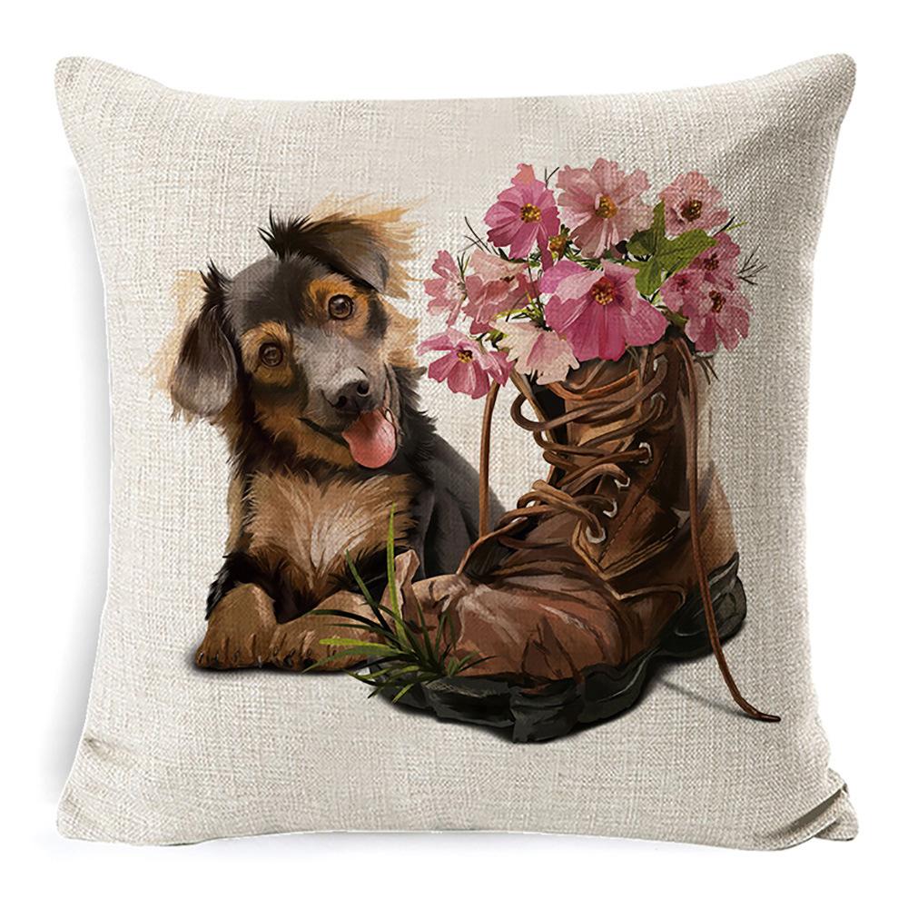 African Animal Linen Cushion Cover Office Sofa Cushion Office Lumbar Pillow Small Pillow