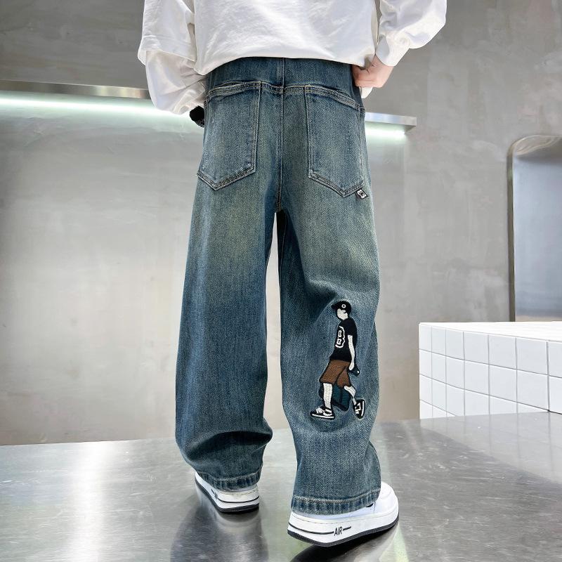 

Boys 2025 Cool Autumn and Spring Long Pants - Children s Cowboy Style Size 120 (Height 115cm)