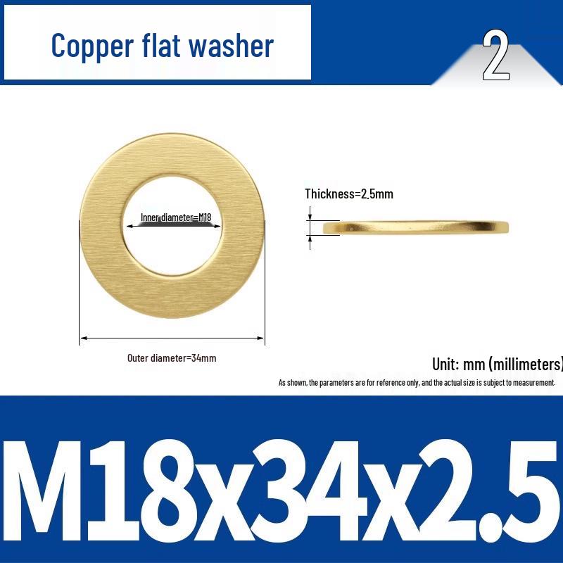Ultra-Thin Brass Flat Washer Round Shim (Sizes M2-M20)