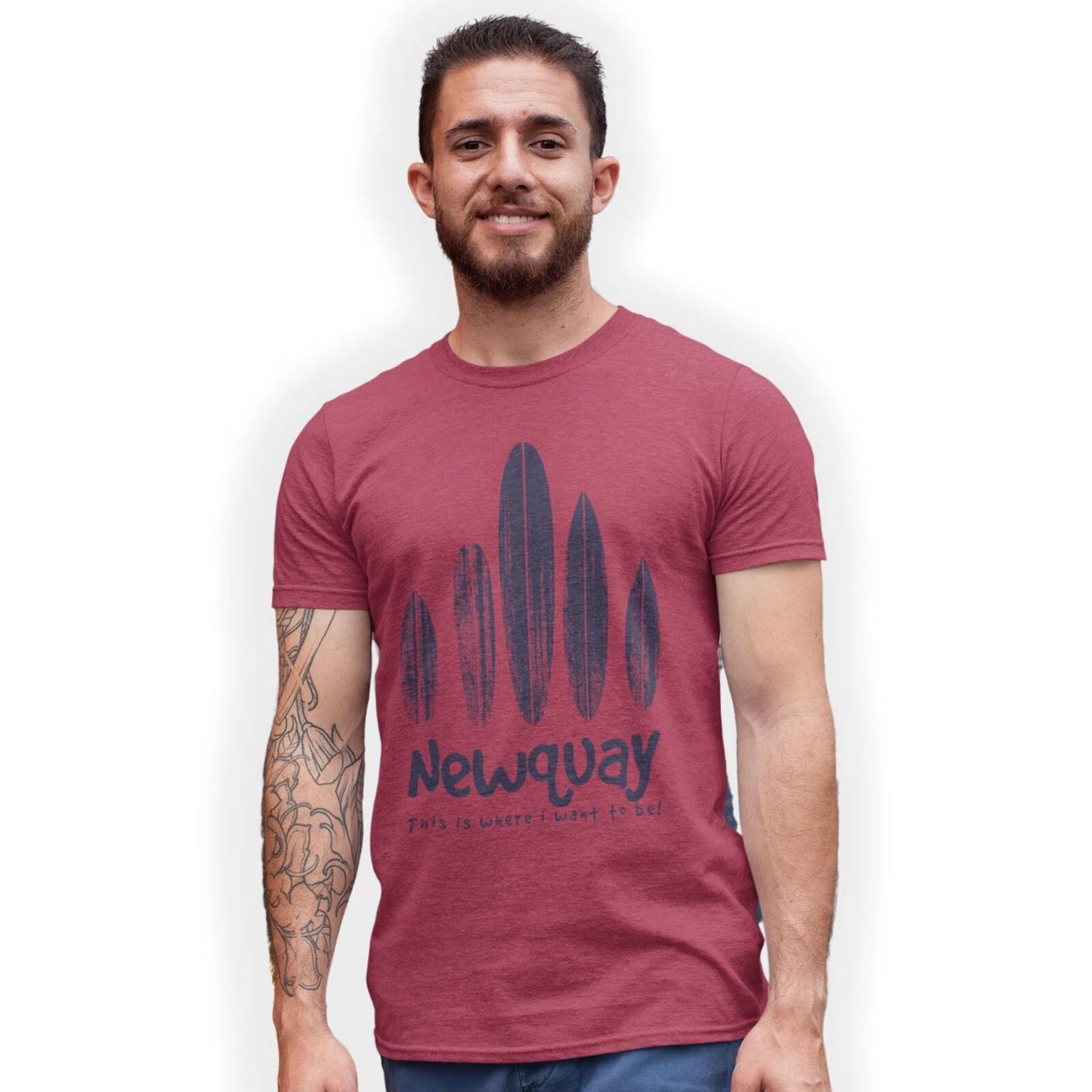 Newquay T-Shirt This is Where I Want to be Surfing Surfer Surf Waves South Coast XL