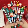 1Pc Christmas Rollerball Pen, 4 Colors 0.5mm Retractable Christmas Multicolor Pens for Students Graffiti Drawing Accessories, Reindeer Christmas Tree