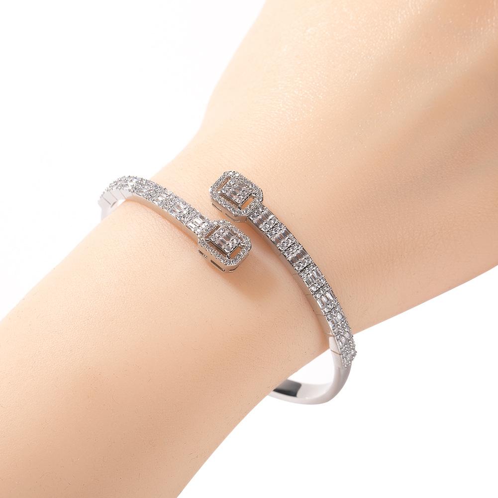 Fine Staggered Diamond Bracelet Fashion Hip Hop ins Style Bracelet Niche Design Sense Jewelry Women