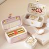 Mini Ring Necklace Case Solid Color Earrings Holder Unique Jewelry Storage Box  Travel