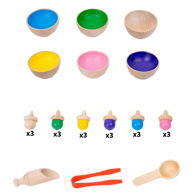 Wooden Cups Counting For Children Educational Play Early Learning Gift Festival
