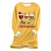 Women's Christmas Print Thick Plush Lambswool Warm Long Top