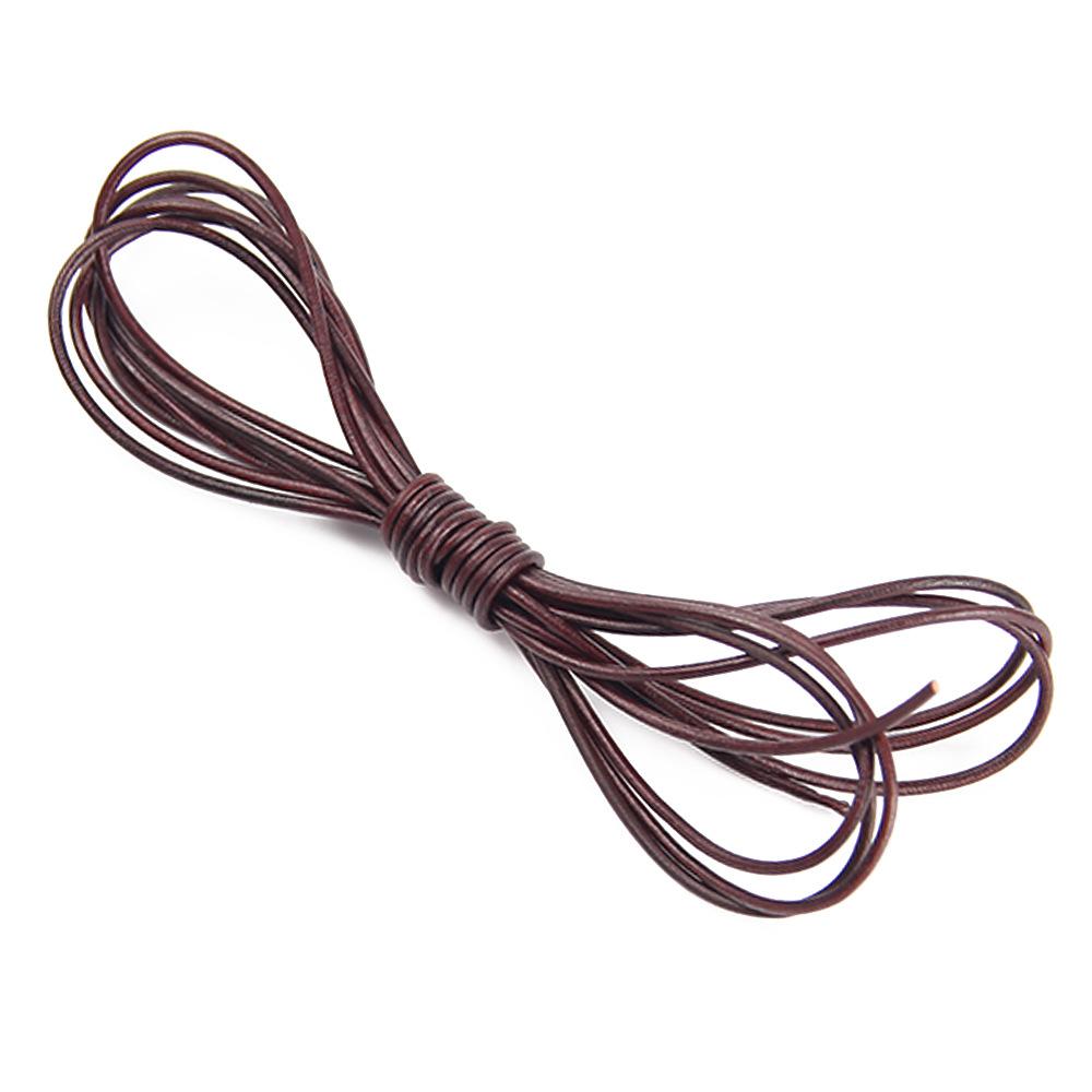 

2meters 2 3 4 5 mm Round Genuine Leather Cord Brown Color Flat Leather Rope String Diy Bracelet Necklace Findings Jewelry Making