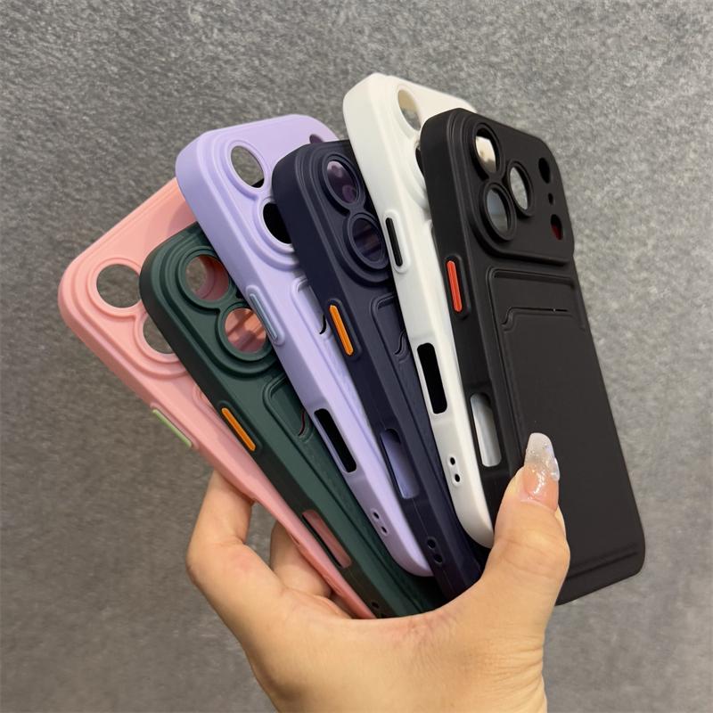 Étui portefeuille de luxe en silicone souple pour iPhone 17 Air 16E 15 14 Plus 13 12 Mini 11 Pro Max XR XS Antichoc Porte-cartes Fente Couvercle
