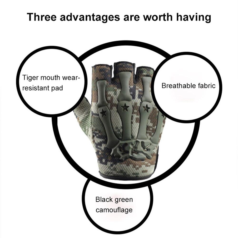 Tactical Riding Fingerless Gloves Non-slip Half Finger Gloves for Motorcycle Cycling Climbing Hiking Hunting Outdoor Sports