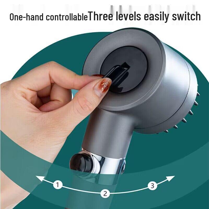 Powerful Pressure-Boosting Shower Head with Filter Set