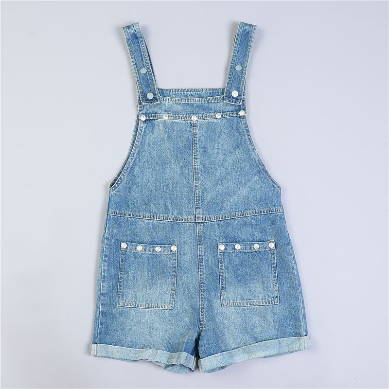 

1122 Корейский Гонконгский Стиль Джинсовый Комбинезон L79488 Молодежный Милый Студенческий Девушка Чувство Прямые Шорты Цельный Летний 1 Light orchid L