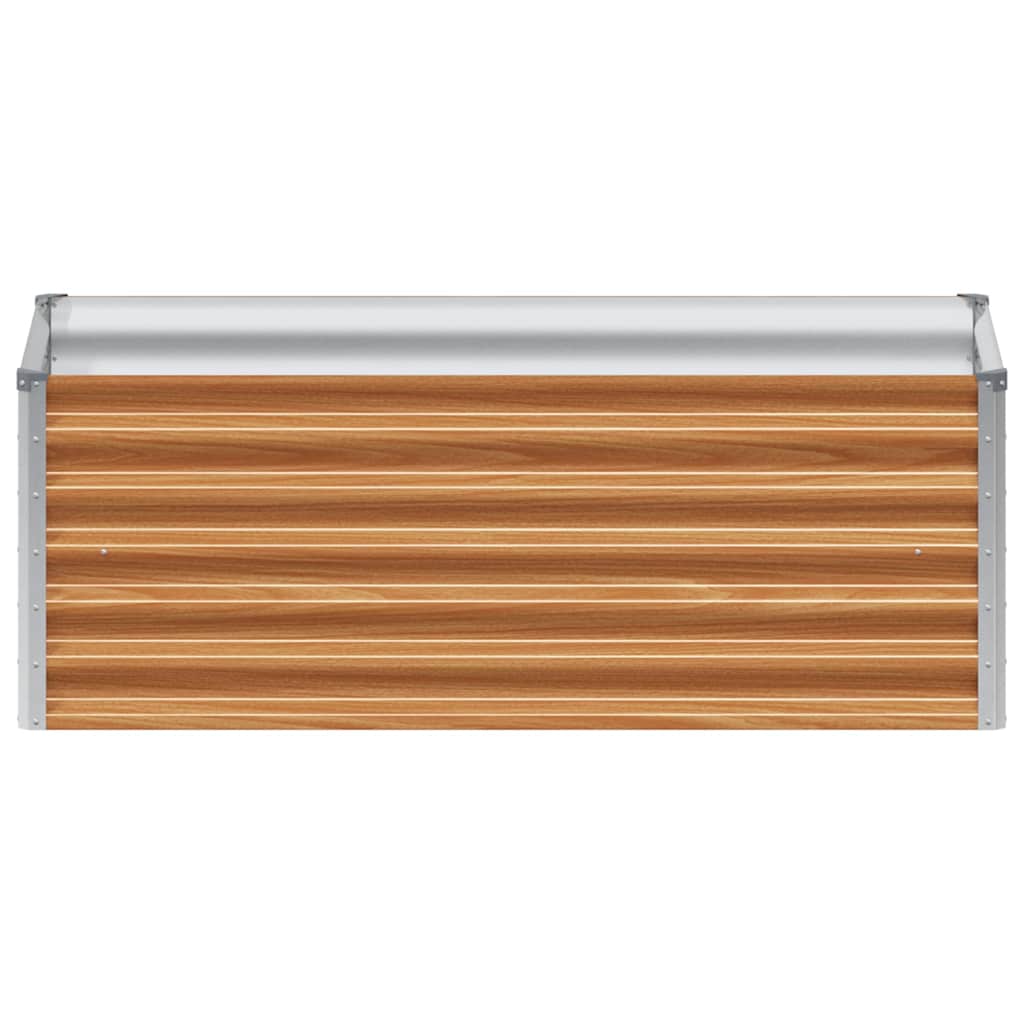 Raised Bed Light Brown 98 X 50 X 36 Cm Galvanized Steel