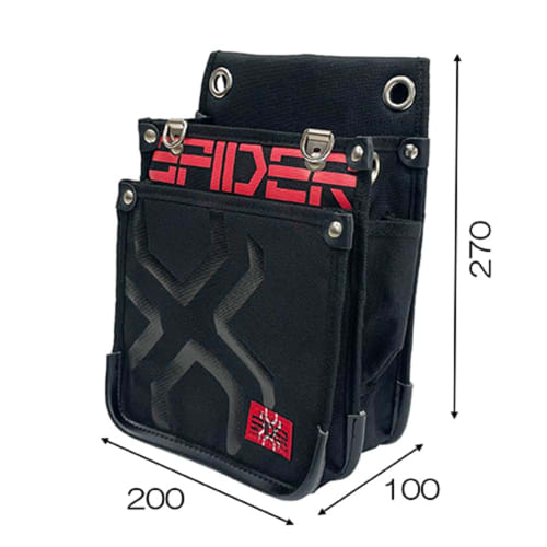 SK11 SPIDER Tobi Waist Bag, Medium, Thin, Stretch Fabric with Inner Pocket, Collapsible Bellows Design, 200mm W x 320mm H x 100mm D (SPD-JY03-A)