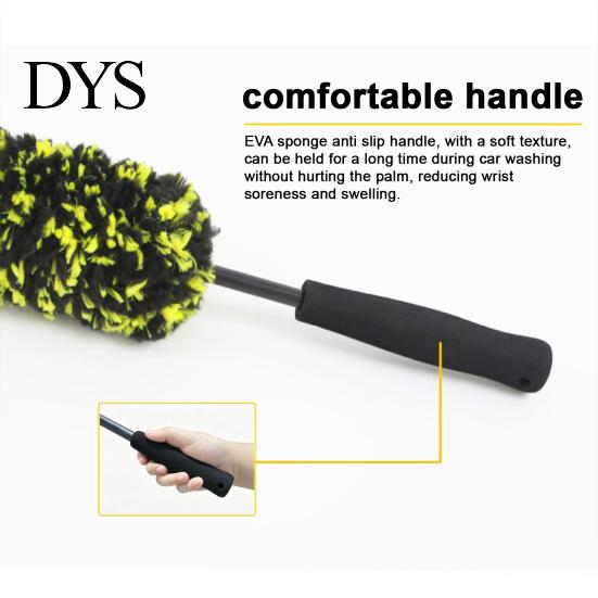 Car Detailing Accessories 1/2/3Pcs Microfiber Wheel Barrel Brush, No Scratch Cleaner with Rim Ergonomic Handle, Tire Cleaning Tool for Dust Remover