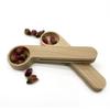 Wooden Coffee Bean Measuring Spoon With Bag Clip Tablespoon Solid Measuring Tea Bean Spoons Clips Gift YA040
