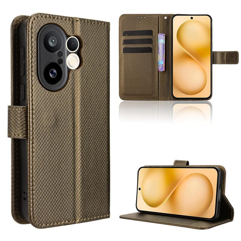 Plain Leather Flip Wallet Case For Vivo X200 FE 5G Magnetic Book Cover Holder Capa Coque Fundas Shell vivo X200 FE