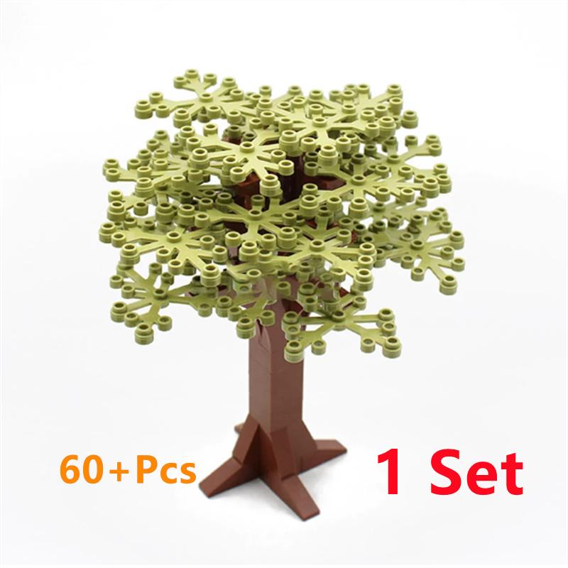Bausteine Baum Blume Sets Stadt Pflanze Garten Bonsai Wald Natürliche Stadt Straßenansicht Park Dschungel MOC Modell Spielzeug Für Kinder