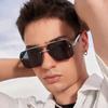 Men's Metal Sunglasses Brand Square Half Frame Rice Nails Casual Trend Personality Retro Fashion Outdoor Sports Eyeglasses UV400