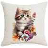 Cute Kitten Printed Watercolor Pillowcase Home Living Room Sofa Cushion Pillowcase