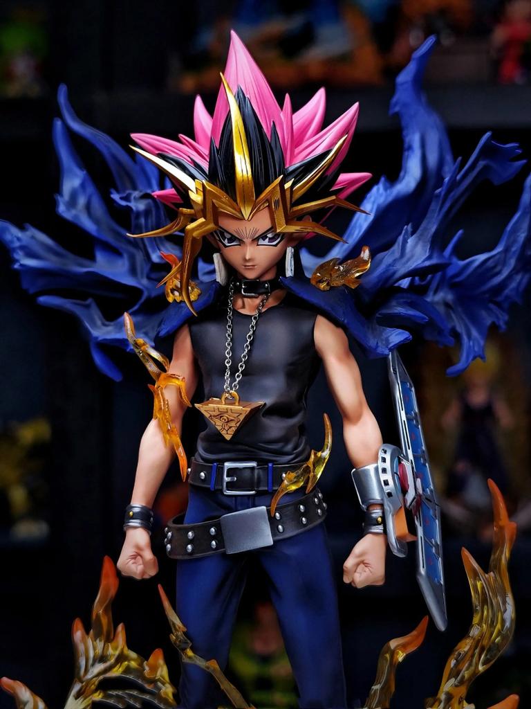 28cm/11.02in Yugi Muto Figure Dark Game Dimensional Figurine Duel Monsters Action Figures PVC Statue Collection Toys Gifts
