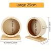 Silent Wooden Hamster Exercise Wheel With Stable Bracket - Ideal For Small Pets Like Hamsters and Guinea Pigs