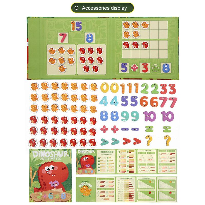 Children's Montessori Games Magnetic Dinosaur Arithmetic Book Math Addition Subtraction Decomposition Math Toys Educational Toys