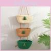 Three Layer Storage Shelf With Hanging Basket For Living Room Decor