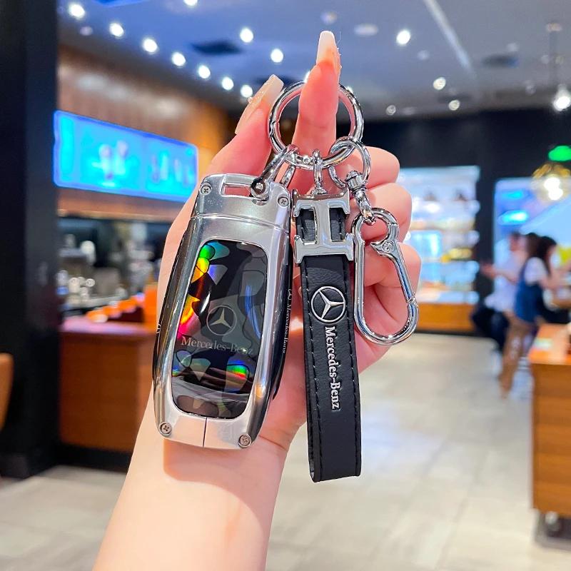 PNR1 Car Key Cover Case Shell Keychain For Mercedes Benz A C E S G GLS CLA Class W213 W177 W205 W222 X167 W176 AMG Accessories