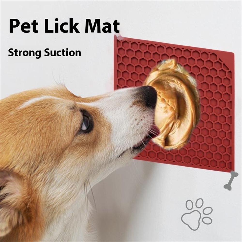 Pet Lick Mat Honeycomb Pattern Slow Feeder Anti-Choke Suction Cup Licking Pad for Dogs/Cats