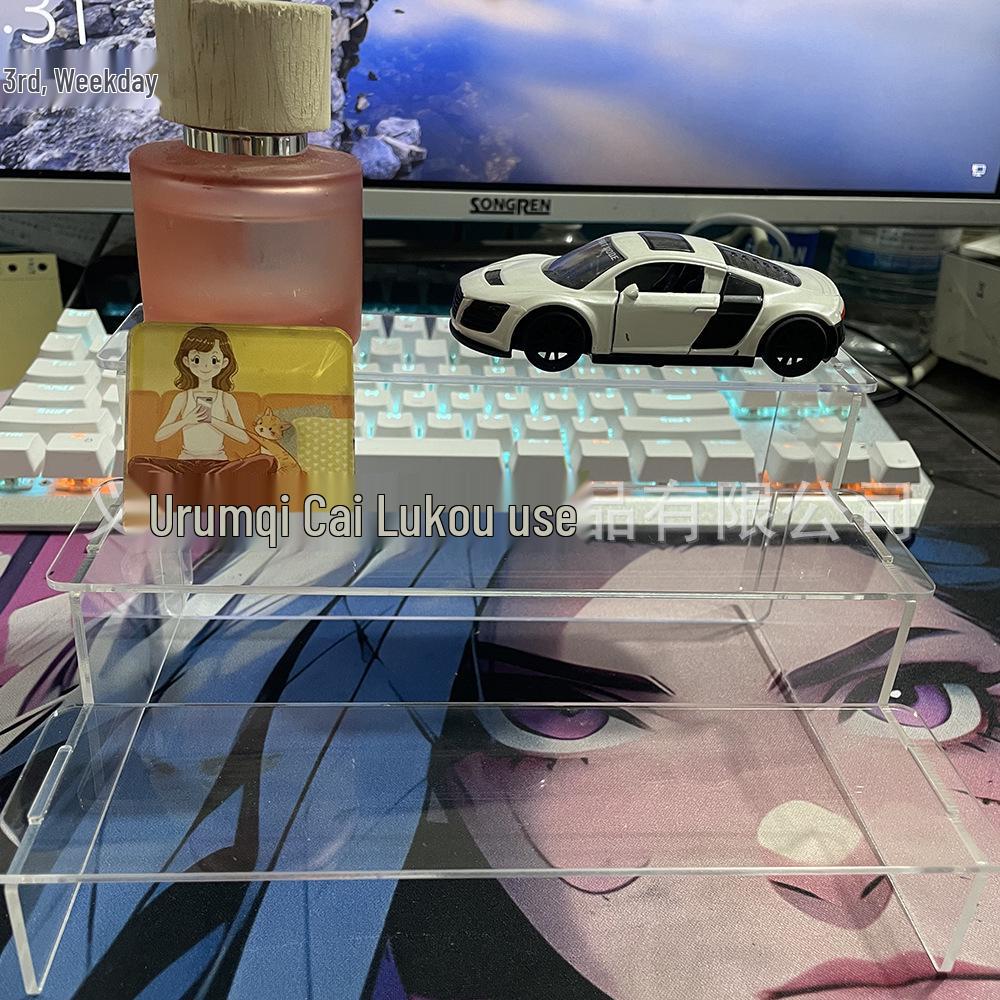 Three-Tier Acrylic Display Stand for Anime Figures, Cakes, and Perfume