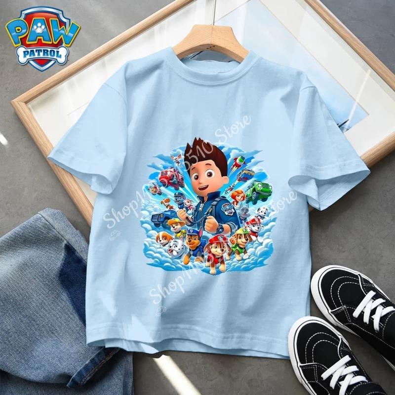 Paw Patrol Cute Kids T-Shirt Anime Game Cartoon Boys and Girls Street Casual Short Sleeve Top