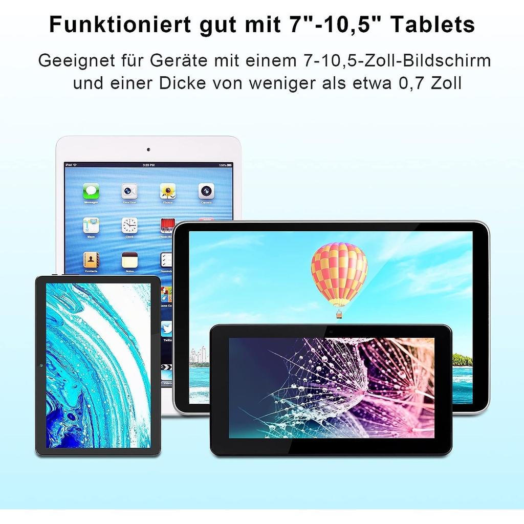 Tablet-Kopfstützenhalterung fürs Auto, Tablet-Halterung mit Silikon-Befestigungsnetz für alle Kindle Fire, iPad und Tablets mit 7-10,5 Zoll Bildschirmgeräten