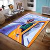 Flannel Rug Person Leaning Out Taxi Window Bridge Snow Pastel Travel Art Area Rug Living Room Bedroom Office Decor